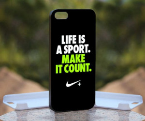 Nike Quotes Life, Print on Hard Cover iPhone 4/4S Black Case