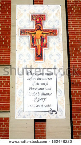 TORONTO - OCTOBER 24: A quote from St. Clare of Assisi on a church on ...