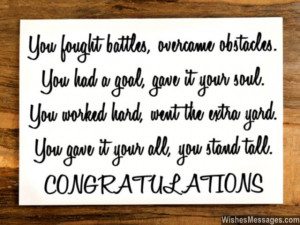 Congratulations quote for graduation achievement success or promotion ...