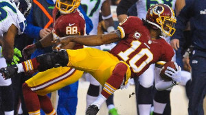 Rg3 Knee Injury Vs Ravens Brown: shanahan put rg3 at