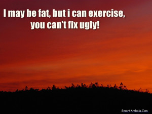 may be fat, but i can exercise, you can’t fix ugly!