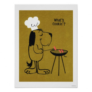 Barbecue dog at grill Poster Print