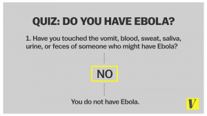 To get Ebola , you need to have direct contact with the bodily fluids ...