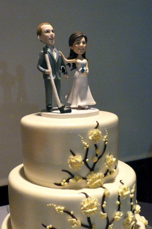 Figure skater and hockey player Custom wedding cake topper http://www ...
