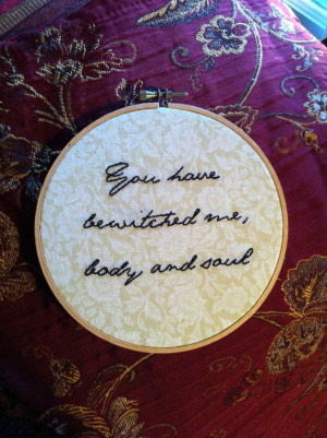 Jane Austen Mr. Darcy Hand Embroidered Quote. Pride and Prejudice Hoop ...