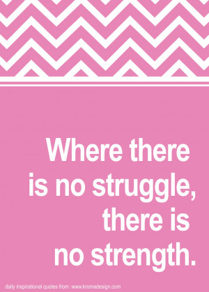 Where There Is No Struggle There Is No Strength - Inspirational Quote