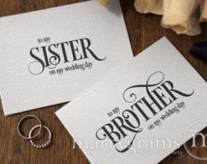 ... Cards - To My Sister-in-Law, Brother-in-Law On My Wedding Day CS06
