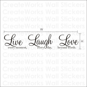 Live Laugh Love - Wall Art Sticker | Wall Quote - WA088X