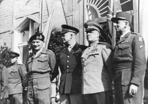 The Supreme Commanders on June 5, 1945 in Berlin: Bernard Montgomery,