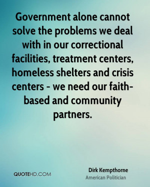 ... and crisis centers - we need our faith-based and community partners