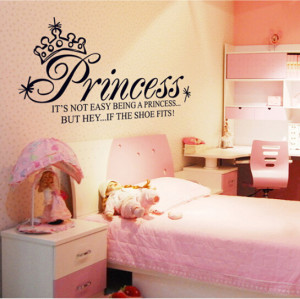 Princess-Crown-vinyl-wall-sticker-quote-Art-decal-baby-girl-kids-room ...