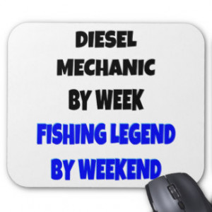 Fishing Legend Diesel Mechanic Mousepads