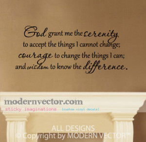 Details about GOD GRANT ME SERENITY Vinyl Wall Quote Decal Lettering