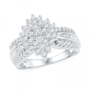 Cluster Marquise Engagement Ring