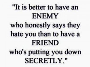 it is better to have an enemy who honestly says they hate you than to ...