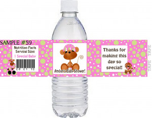 15 Waterproof Baby Shower 16.9 oz. Water Bottle Labels