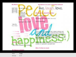 Peace Love Happiness Quotes Myspace