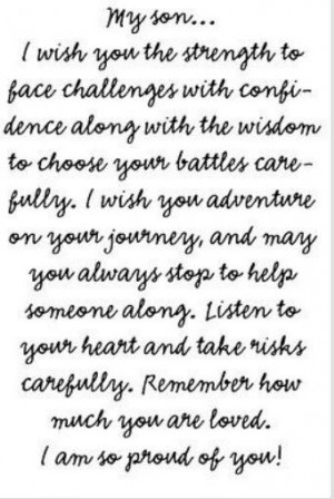 To my sons. ...I wish for you