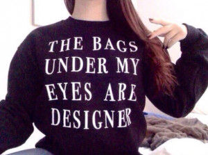 sweater designer bag black quote on it true swag skreened super cute ...