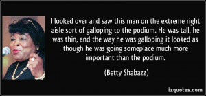 this man on the extreme right aisle sort of galloping to the podium ...