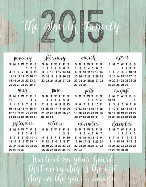 calendar quote sea foam green copy etsy