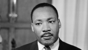 ... African-American civil rights leader Martin Luther King, Jr. on his