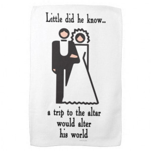 Funny Bachelor Wedding Groom Humor His World 2 Hand Towels