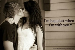 kissing, cute couple, love, romance, teen love, adorable, I'm happiest ...