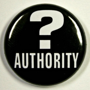 Question Authority Button Pin Badge 1 inch