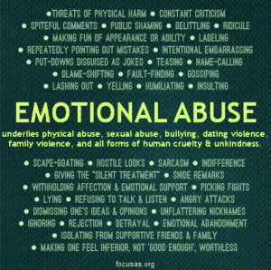 Emotional abuse is the most common form of abuse and the major ...