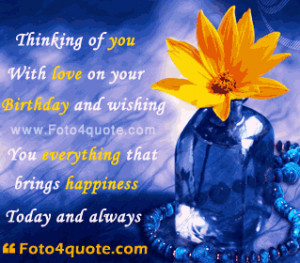 Birthday wishes and images - Thinking of you with love on your ...