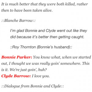 Bonnie And Clyde Quotes Tumblr Bonnie and clyde quotes