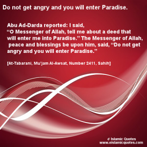 Hadith on Anger and Paradise – Tabarani