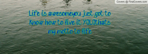 Life is awesome,you just got to know how to live it!! ~Y.O.L.O.~that's ...