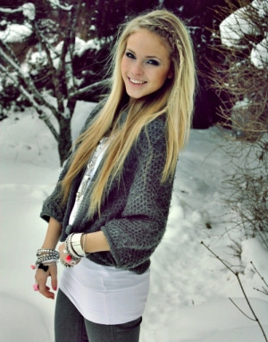 blonde hair, girl, pretty, snow