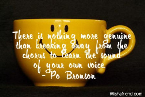 There is nothing more genuine than breaking away from the chorus to ...