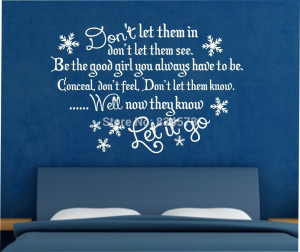 Let it go Quote Wall Art Sticker Decal DIY Home Decoration Wall ...