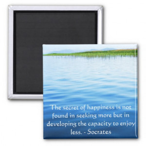 Socrates inspirational quote about Minimalism Refrigerator Magnets