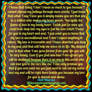 My Love Is Eternal And Divine..