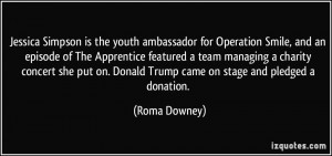 ... team managing a charity concert she put on. Donald Trump came on stage