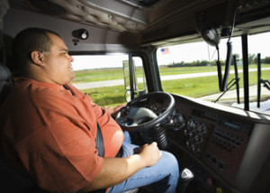 Truck drivers transport goods around the country.