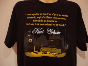 ... Political Feminist Kurt Cobain Anti-Bigotry Quote T-shirt Grunge