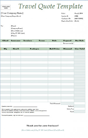 Travel Quote Template