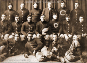 Carlisle Indians football team pictured in 1911. Note: Jim Thorpe is ...