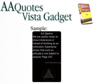 Free AA Quotes Gadget Download for Your Vista Sidebar