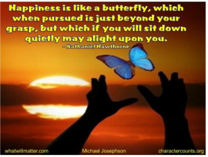 QUOTES & POSTERS: Happiness is like a butterfly, which when pursued is ...