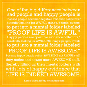 Happy people collect awesome stuff! , Happy people vs. unhappy people ...