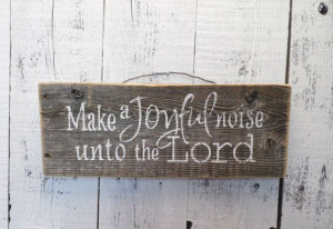 wood sign barn woodjoyful noise quote sign by CiderHouseMill, $11.00