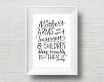 Mother's Arms Inspirational Typography - Victor Hugo Quote Printable ...