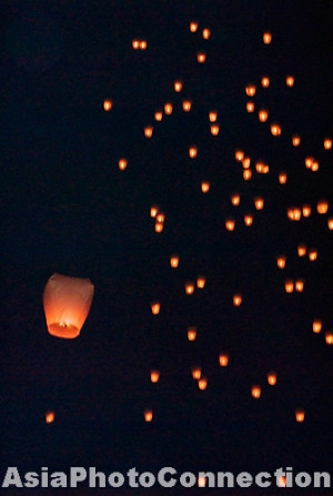 chinese; paper; floating; lanterns; sky; heavenly lantern festival ...